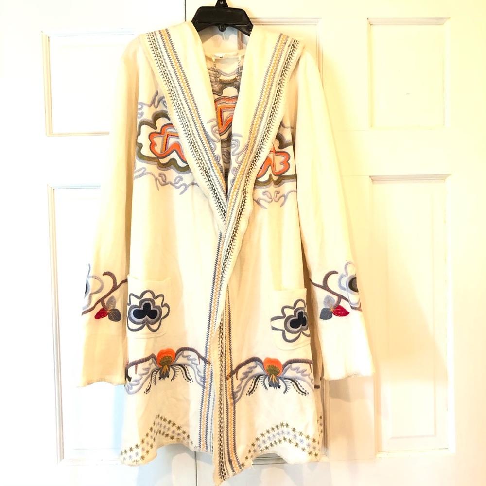 Paparazzi embroidered hooded sweater/long cardigan